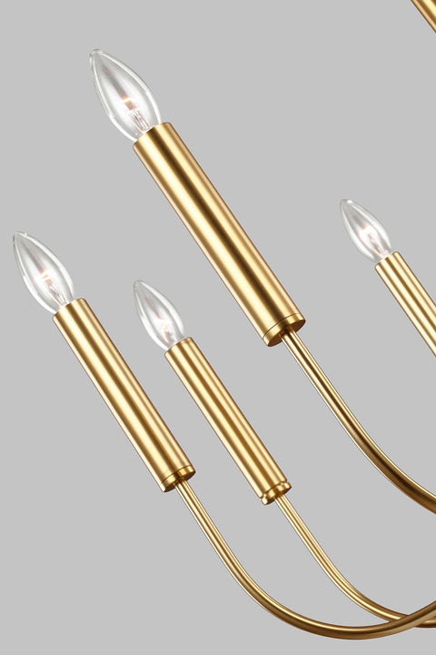 Brianna Medium Chandelier in Burnished Brass with No Option