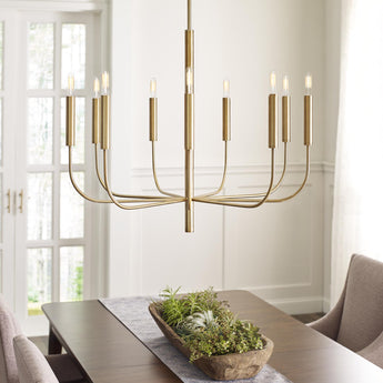 Brianna Medium Chandelier in Burnished Brass with No Option