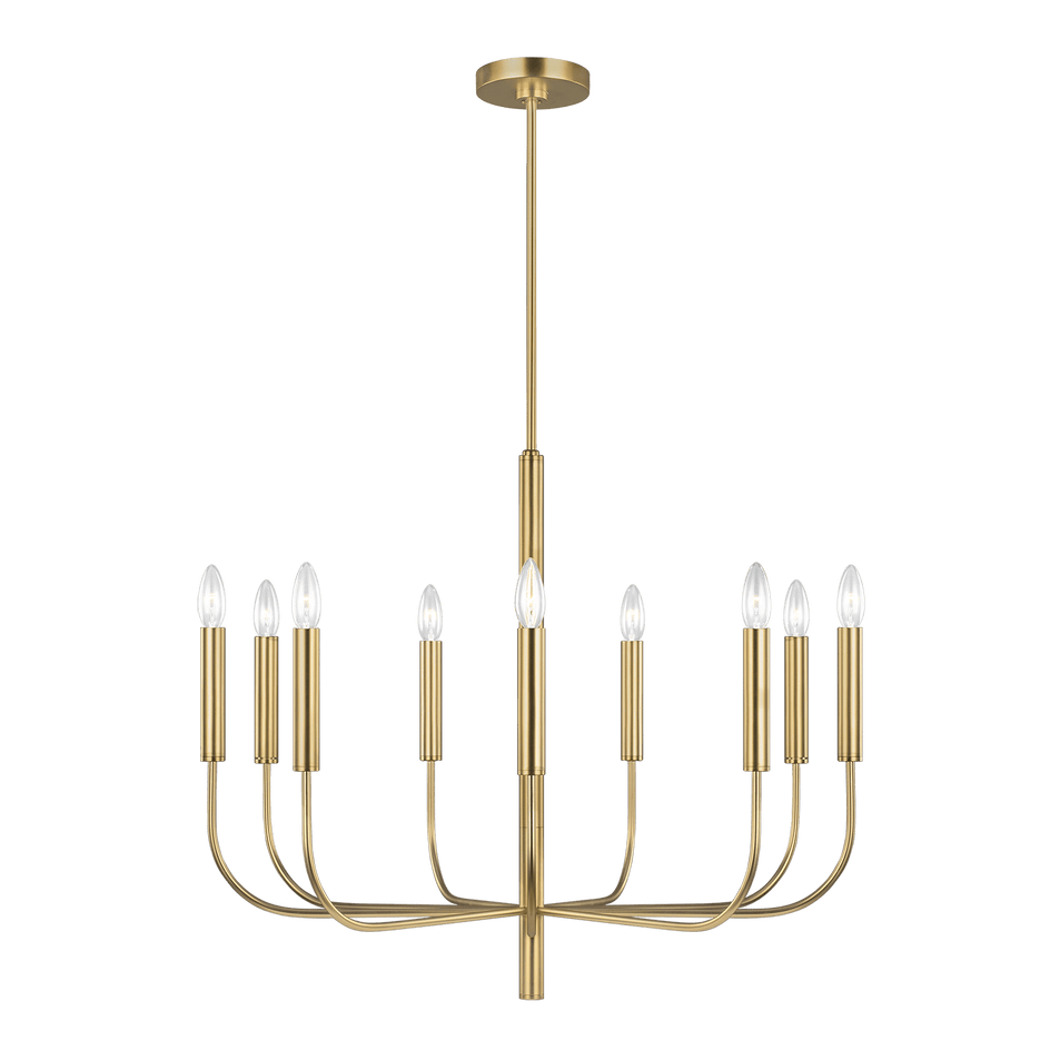 Brianna Medium Chandelier in Burnished Brass with No Option