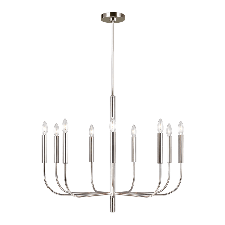 Brianna Medium Chandelier in Polished Nickel with No Option