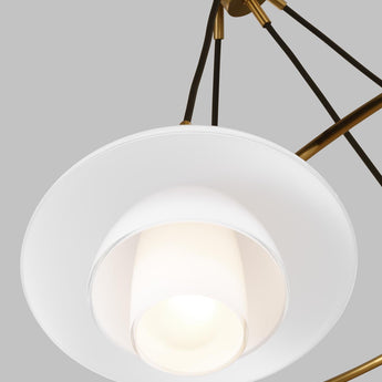 Rossie Medium Chandelier, a premium Chandelier light by Visual Comfort & Co. Close - up image of its design.