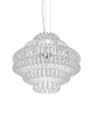 Lampada a sospensione Ecos grande - Glossy Chrome / Strisce bianche
