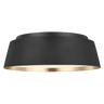 Asher Medium Flush Mount in Midnight Black with White Glass