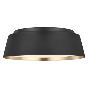 Asher Medium Flush Mount in Midnight Black with White Glass