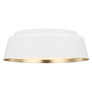 Asher Medium Flush Mount in Matte White with White Glass