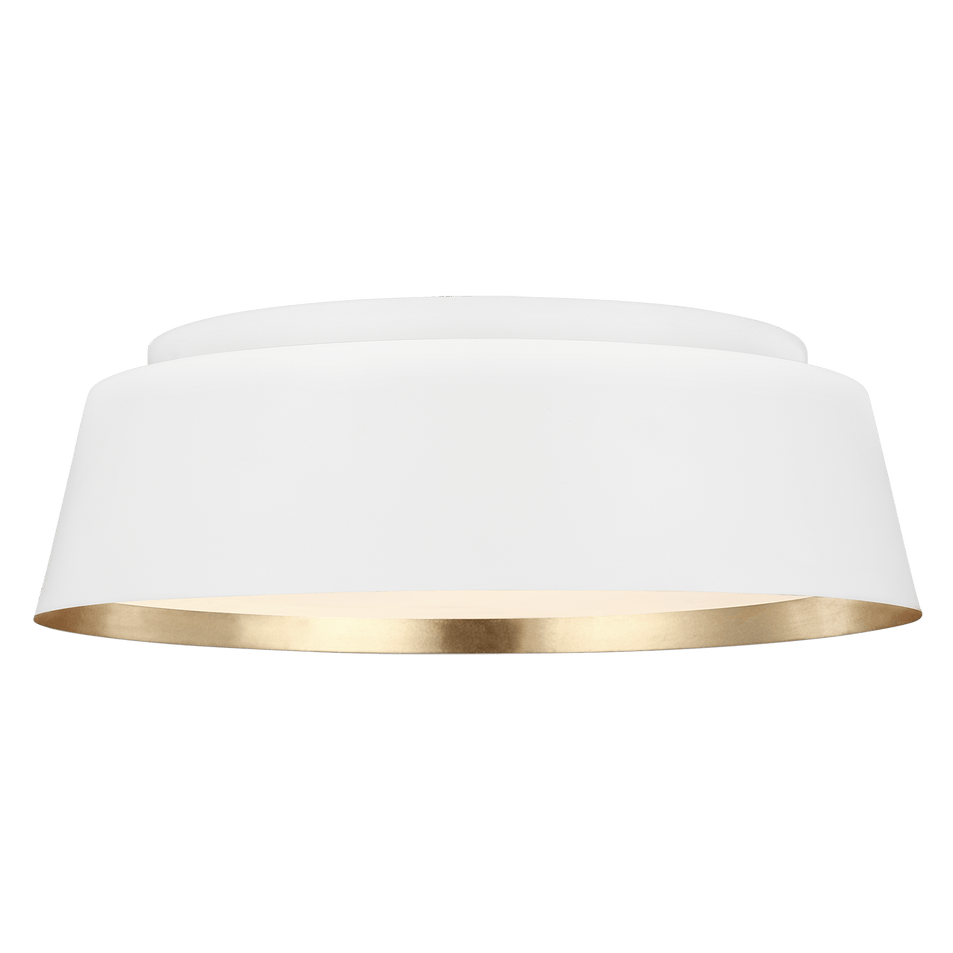 Asher Medium Flush Mount in Matte White with White Glass