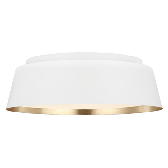 Asher Medium Flush Mount in Matte White with White Glass