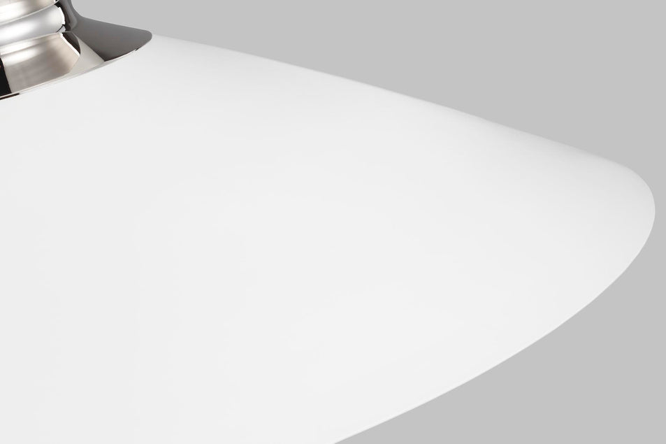 Heath Wide Pendant in Polished Nickel with Matte White