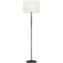 Ferrelli Floor Lamp in Weathered Oak Wood with Linen Shade