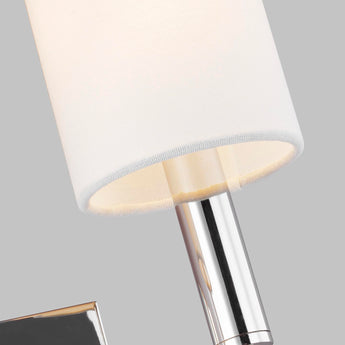 Brianna Double Sconce in Polished Nickel with Linen Shades