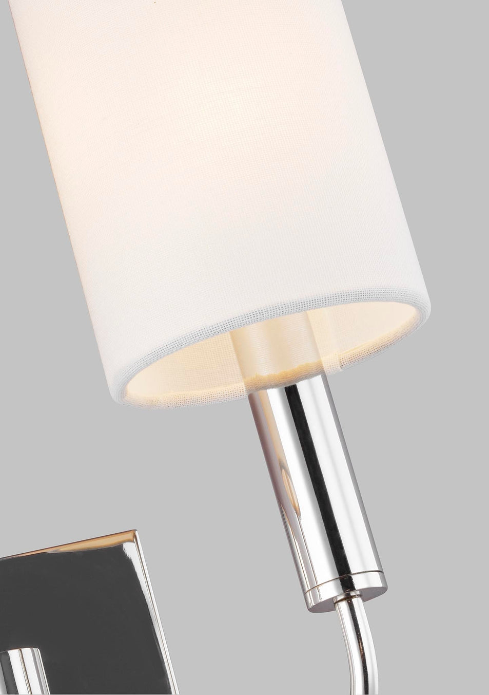 Brianna Double Sconce in Polished Nickel with Linen Shades