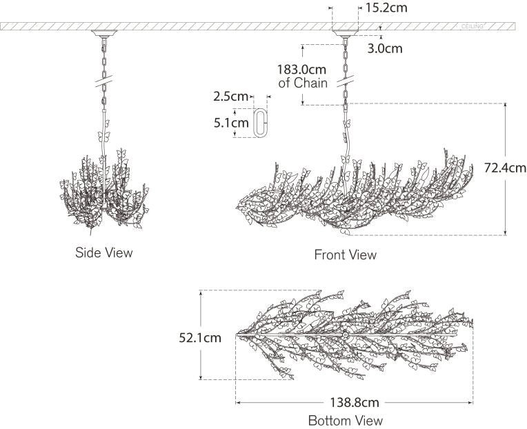 Farfalle Large Linear Chandelier Blueprint