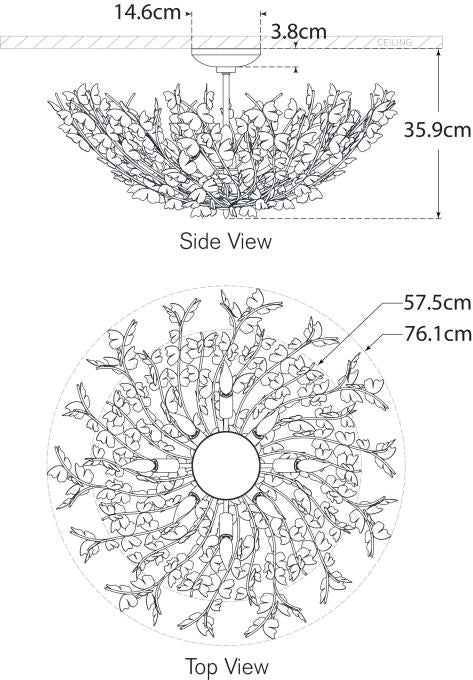 Farfalle Large Semi-Flush Mount Blueprint