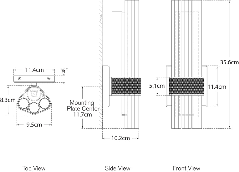 Fascio 14" Asymmetric Sconce Blueprint