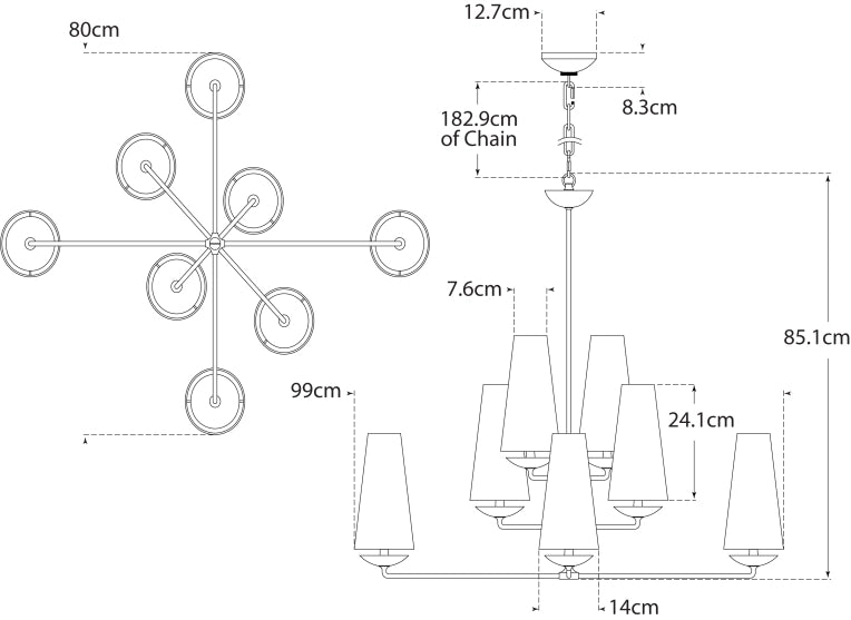 Fontaine Large Offset Chandelier Blueprint