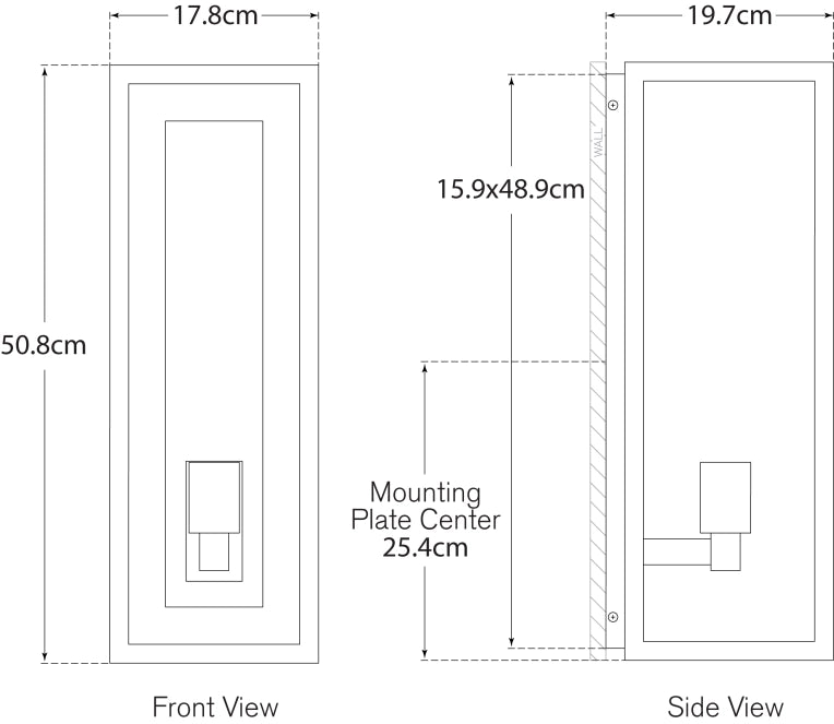 Fresno Large 3/4 Wall Lantern Blueprint
