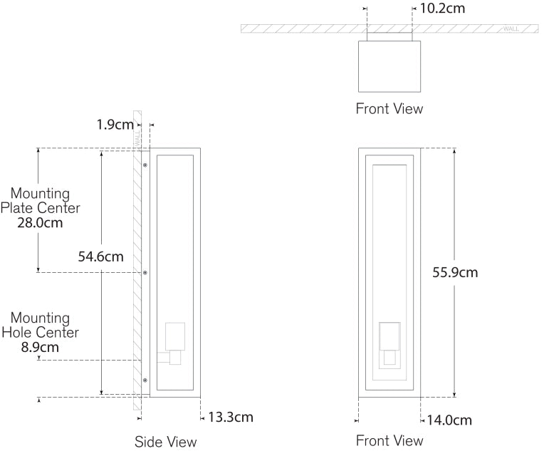 Fresno Large Tall 3/4 Wall Lantern Blueprint