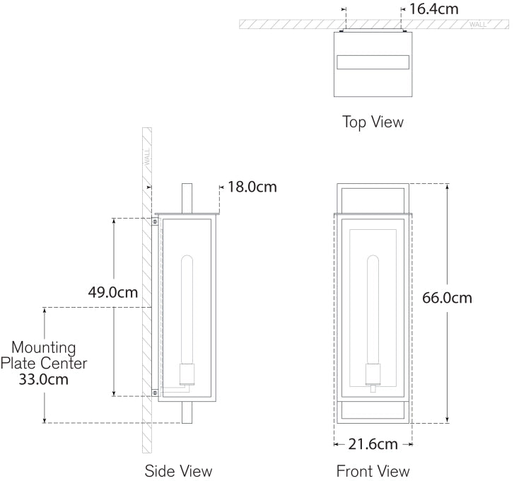 Halle Large Narrow Wall Lantern Blueprint