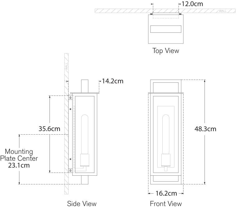 Halle Medium Narrow Wall Lantern Blueprint