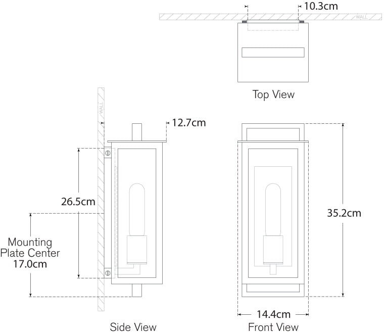 Halle Small Narrow Wall Lantern Blueprint
