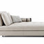 Chaise Longue with Right Armrest in Coach Hide + Roll Cushion