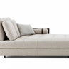 Chaise Longue with Right Armrest in Coach Hide + Roll Cushion