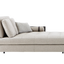 Chaise Longue con bracciolo destro in pelle Coach Hide + cuscino a rullo