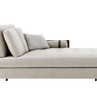 Chaise Longue con bracciolo destro in pelle Coach Hide + cuscino a rullo