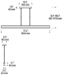 Sospensione lineare I-Beam 72 Progetto