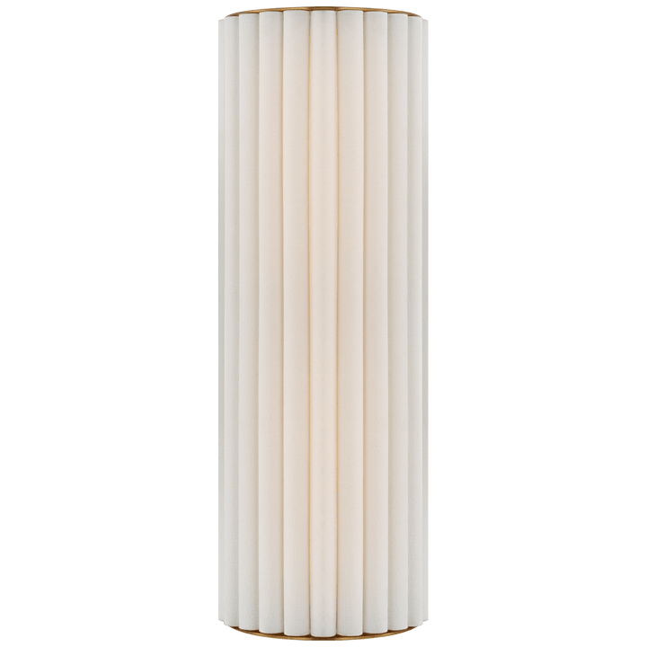 Palati Large Tall Sconce in Hand-Rubbed Antique Brass with Linen Shade