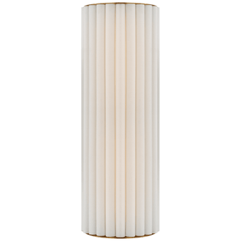 Palati Large Tall Sconce in Hand-Rubbed Antique Brass with Linen Shade