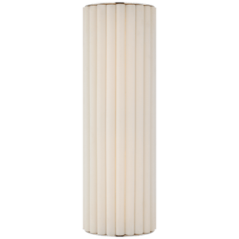 Palati Large Tall Sconce in Polished Nickel with Linen Shade