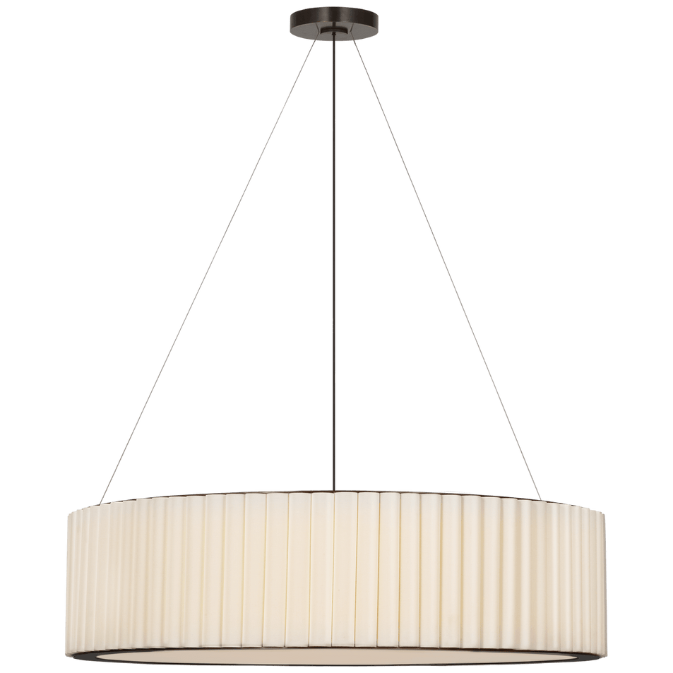 Palati Extra Large Hanging Shade in Bronze with Linen Shade