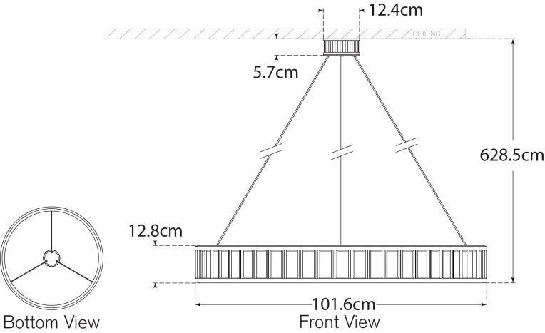 Iterna 40" Lampadario a Cerchio Progetto