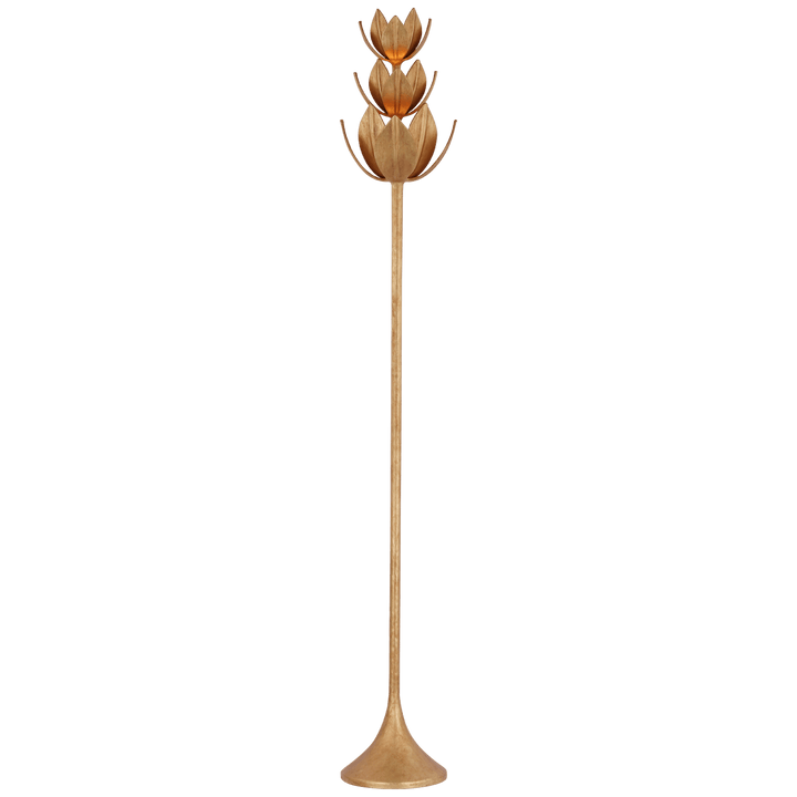 Alberto 70" Floor Torchiere in Antique Gold Leaf