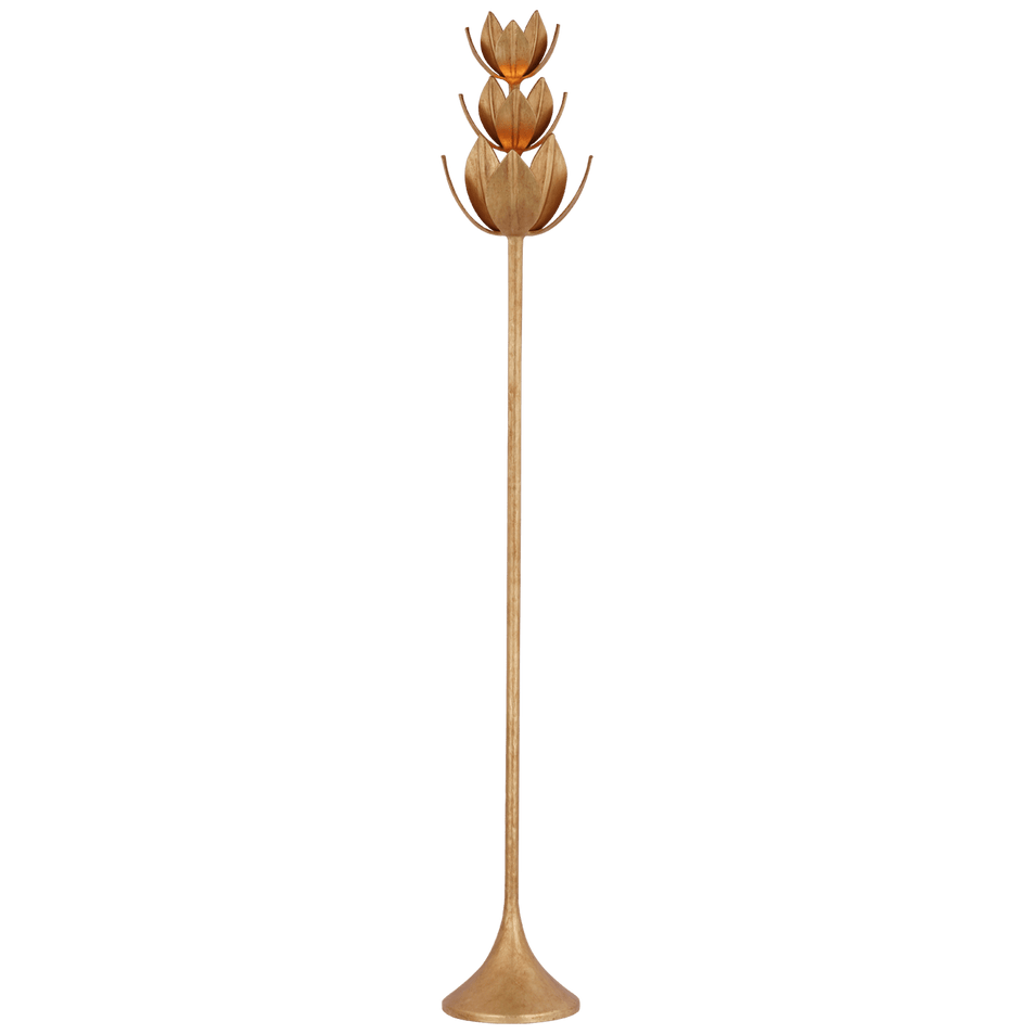 Alberto 70" Floor Torchiere in Antique Gold Leaf