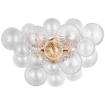 Talia Large Sconce in Gild with Clear Swirled Glass