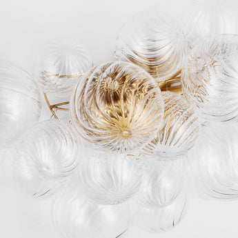 Talia Large Sconce in Gild with Clear Swirled Glass