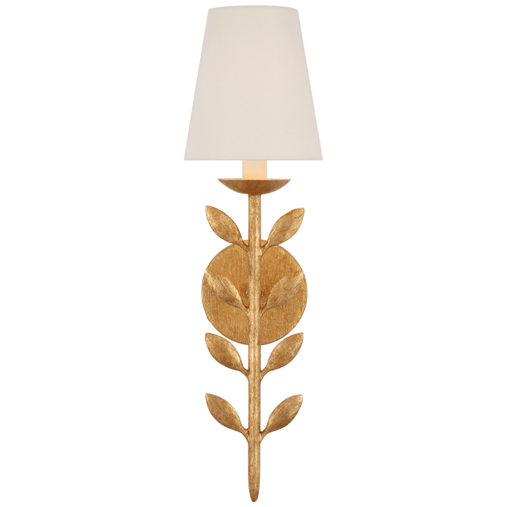 Avery 20" Sconce Antique Gold Leaf with Linen Shade