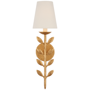 Avery 20" Sconce Antique Gold Leaf with Linen Shade