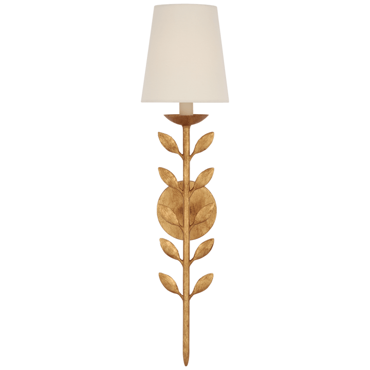 Avery 26" Sconce Antique Gold Leaf with Linen Shade