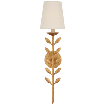 Avery 26" Sconce Antique Gold Leaf with Linen Shade