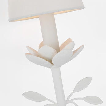 Clementine 22" Tail Sconce in Plaster White with Linen Shade