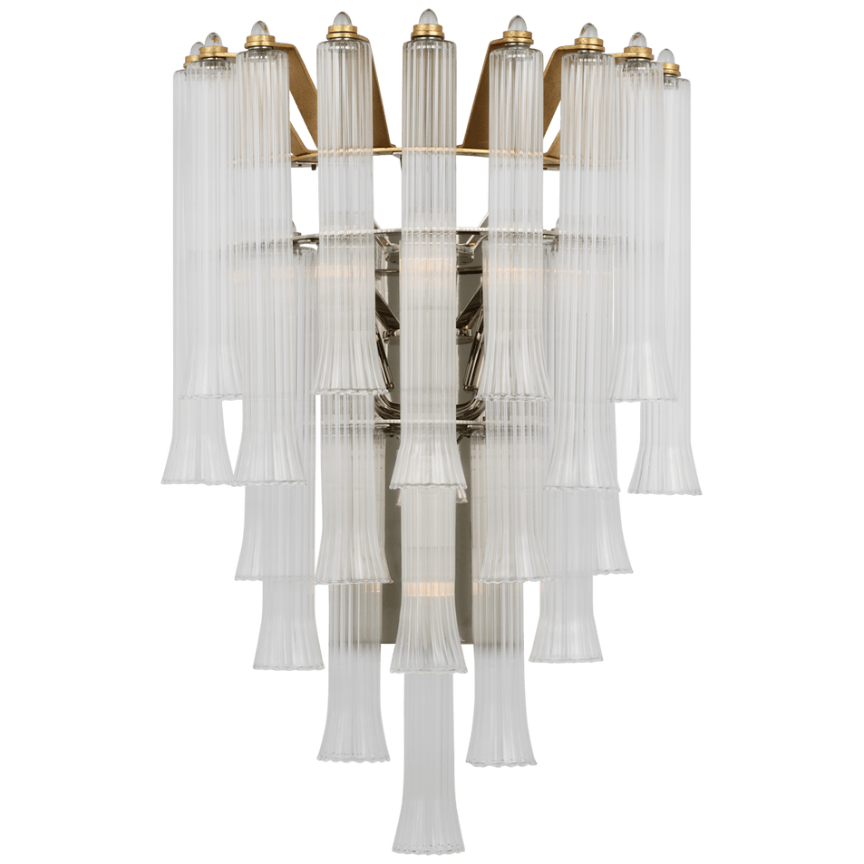 Lorelei Large Waterfall Sconce in Gild with Clear Glass