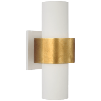 Chalmette Medium Layered Sconce in Plaster White and Gild