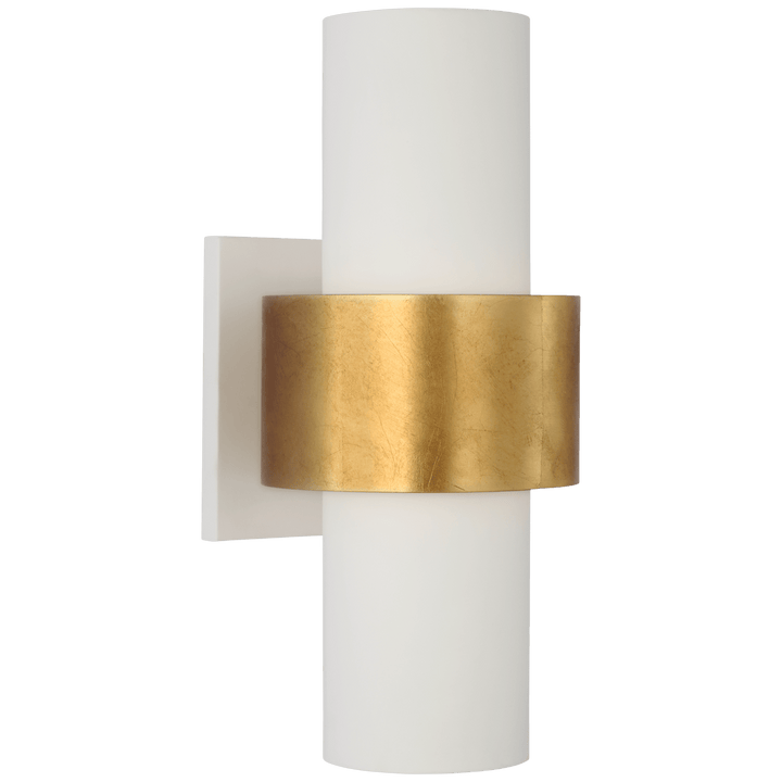 Chalmette Medium Layered Sconce in Plaster White and Gild