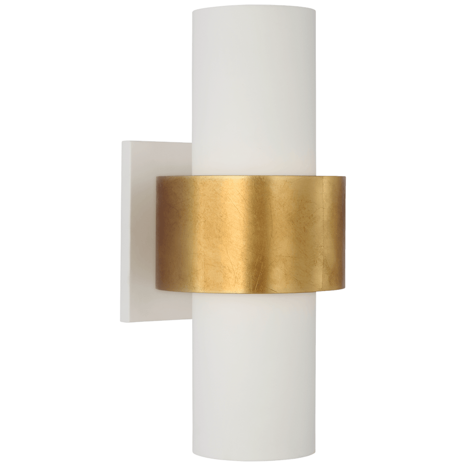 Chalmette Medium Layered Sconce in Plaster White and Gild