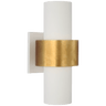Chalmette Medium Layered Sconce in Plaster White and Gild