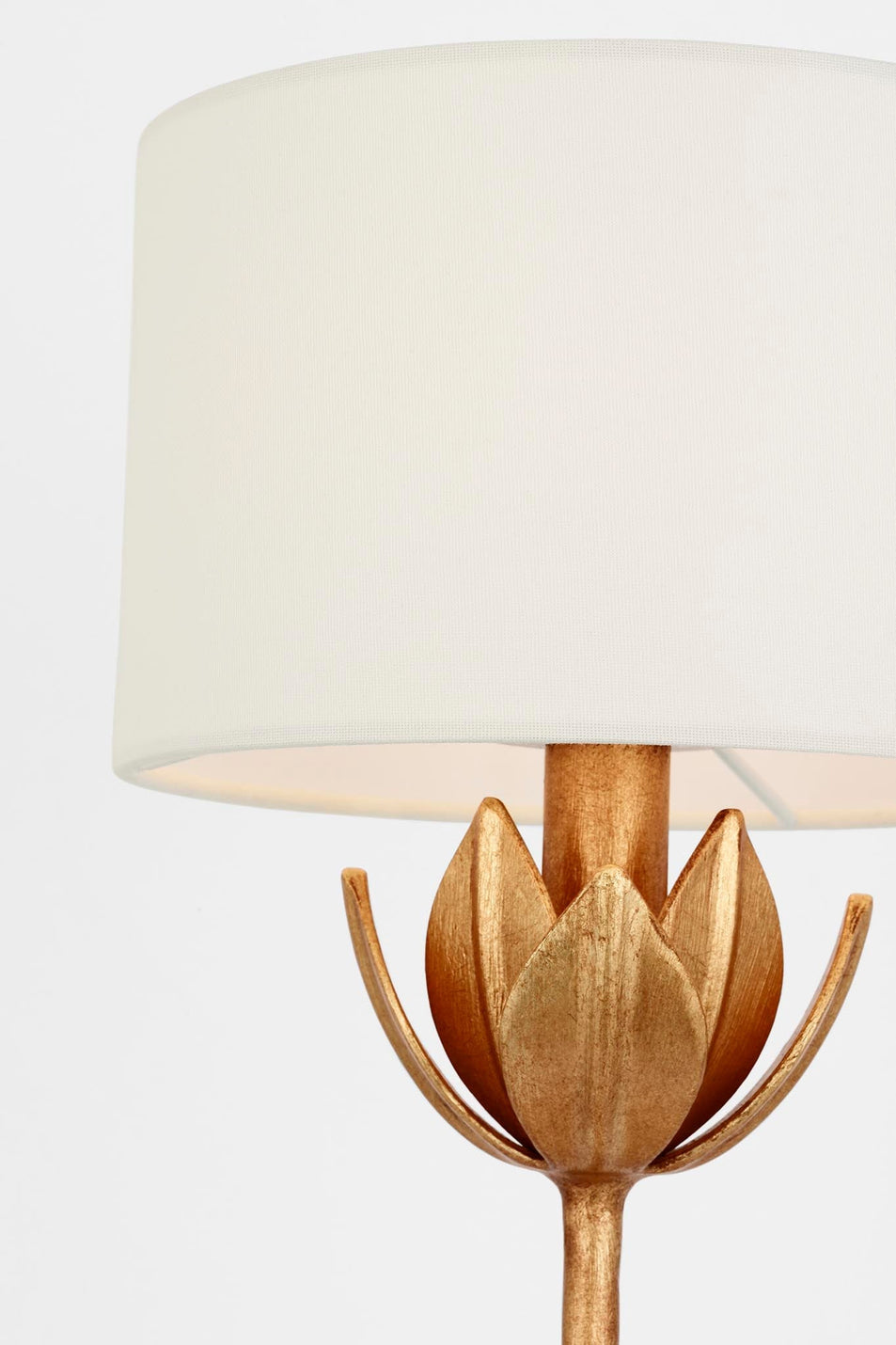 Alberto 17" Cordless Accent Lamp in Antique Gold Leaf with Linen Shade