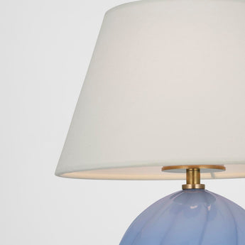 Talia 13" Cordless Accent Lamp in Blue with Linen Shade